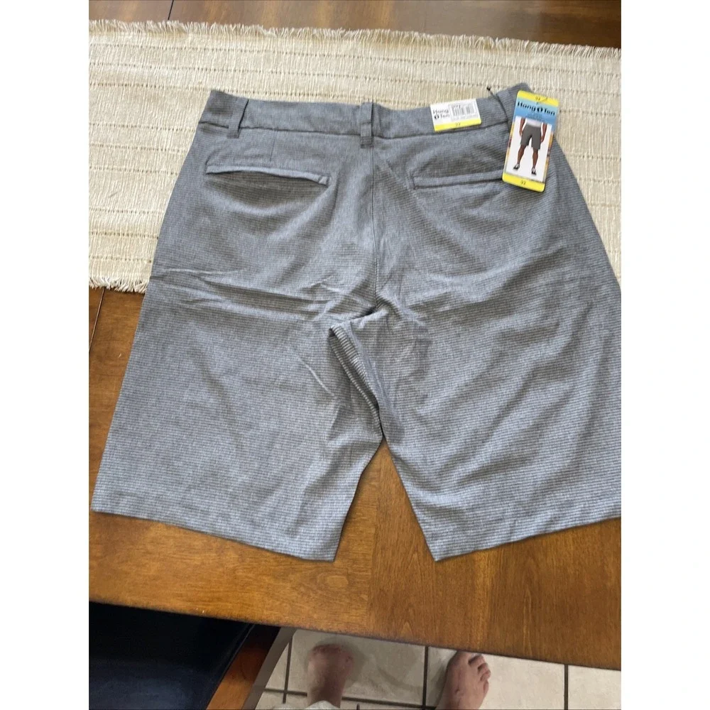 HANG TEN MEN'S QUICK DRY HYBRID 4WAY STRETCH‎  SHORTS(DARK CHARCOAL 32 )NWT